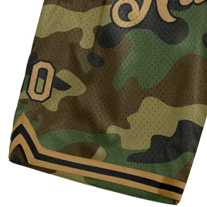 <b>Men</b> <b>Green</b> Camouflage Sublimated Mesh Basketball <b>Shorts</b> Polyester Basketball Uniform Lightweight Team Training Apparel - Product Image 5