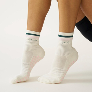 Calcetines Reformer Studio Grip con Rayas Multicolores, Longitud Media, Antideslizantes, con Puño Acanalado, Lavables, para Pilates, para Mujer - Product Image 3