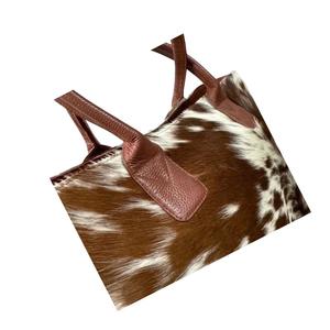 Sac fourre-tout en cuir véritable à poils, qualité export, tendance, grande capacité pour femme, couleur unie, fermeture éclair, vente en gros LHTB-0113 - Product Image 3