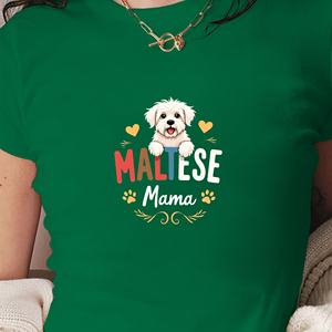 Camiseta corta ajustada a la moda para mujer Perro maltés con elementos decorativos Estampado de estilo Y2K en tela de punto - Product Image 2