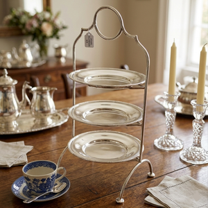 Elegant Silver 3-Layer Dessert Display <b>Stand</b> Mirror Polished Metal Cake Rack Vertical Serving Tray for High <b>Tea</b> and Party Events - Product Image 2