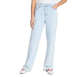 Pantalons en jean pour femmes les plus vendus, couleur personnalisée, coupe classique décontractée, taille élastique, fermeture à glissière, pantalons en jean pour femmes - Product Image 1