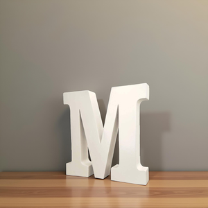 Décorations en bois en forme de lettre M, lettres anglaises majuscules blanches, découpées pour travaux d'art et d'artisanat, décoration de la maison, projets scolaires et design créatif - Product Image 5