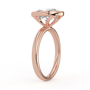 แหวนเพชรทรงรี 2.60 กะรัต ทอง 14K 18K เพชรเลี้ยงในห้องปฏิบัติการ แหวนหมั้นแบบมินิมอลลิสต์ แหวนแต่งงานแบบโมเดิร์นประดับเพชรแบบเบเซล - Product Image 5