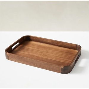 Bandeja de Servir de Madera de Acacia Premium con Asas - Plato Rectangular Grande de Madera para Mesa de Centro, Comida, Té y Desayuno - Product Image 2