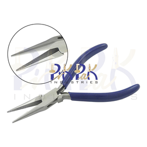 140mm Chain Nose Plier Serrated Jaws PVC Handles for Fishing Jewelry Making DIY Crafts Circlip Crimping Joint Box Long Nose - Product Image 1