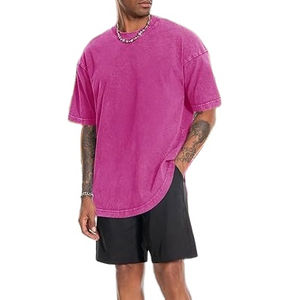 Camiseta de Hombre 100% Algodón, Holgada, con Hombros Caídos, Estilo Oversize, Lisa, Informal, Transpirable, para Uso Diario - Product Image 2