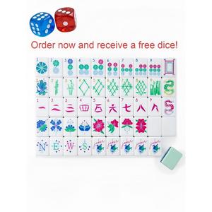 Cheeky Light Green Malachite 4 Layer Acrylic Mahjong Tiles 160pcs Laser Engraved Durable American <b>Entertainment</b> Set - Product Image 2