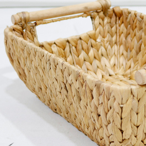 Bandeja de Almacenamiento Rectangular de Jacinto de Agua Artex Dong Thap con Asas de Madera - Product Image 5