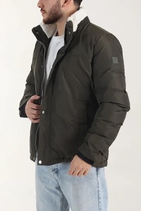 Veste d'hiver matelassée pour homme EVER GLOW, col montant, fermeture éclair, capuche, coque en soie, polyester/nylon, respirante, style streetwear, OEM - Product Image 4