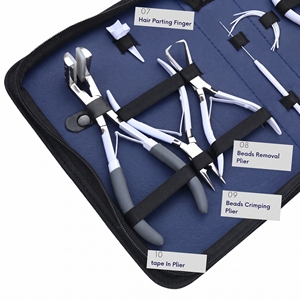 Kit d'application avancé pour extensions capillaires : Pince à perles I-Tip, Outil de pose pour extensions adhésives, Coupe-fil, Aiguille à crochet, Peigne, Pinces de sectionnement - Product Image 5