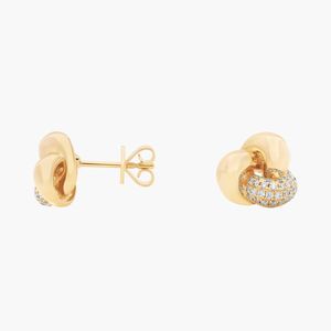 Pendientes de diamantes Love Knot en oro amarillo - Product Image 3