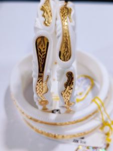 Brazalete de Oro Sólido de 22K con Diseño de Pavo Real y Concha Blanca, Joyería Vintage para Novia, Certificado BIS, Shakha - Product Image 5