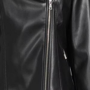 Women's PU Leather Moto <b>Jacket</b> Turn Down Collar Full Sleeve Zipper Closure Autumn Solid Color <b>Biker</b> <b>Jacket</b> - Product Image 5