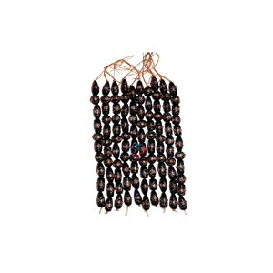 EXCEL EXPORTS Cuentas Sueltas de Vidrio Negro Lampwork, Hilo de 8 Pulgadas |   Estilo de Pastel de Boda Hecho a Mano |   Artesanías de Diseño con Formas Mixtas para Manualidades - Product Image 1