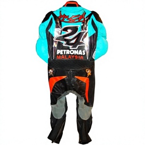 Combinaison de course MotoCP Garry McCoy Petronas 1 pièce en cuir de vachette/crocodile pour moto, combinaison de piste/équitation MotoCp pour motards de niveau - Product Image 2