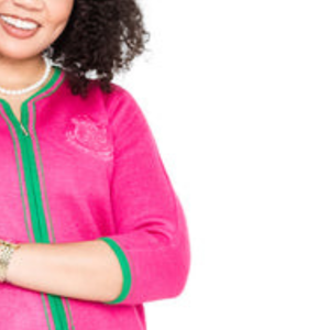 Women's Pink and Green Zipper Knit Sweater Long Sleeve Ribbed <b>Zip</b> Up <b>Cardigan</b> Casual Fashion Winter Pullover Custom Embroidery - Product Image 4