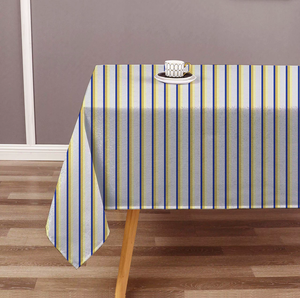 Striped Table Cloth Woven Fabric Blue White Pattern Dining Table Cover <b>Home</b> <b>Textile</b> - Product Image 5