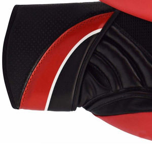 Gants de boxe en cuir PU personnalisés, professionnels, rouge et blanc, avec fermeture à boucle sécurisée, support de poignet, gants d'entraînement, fabrication en usine - Product Image 6