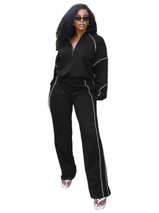 2026 Best-Selling Women's Solid Short <b>Crop</b> Track Suits Set Breathable Eco-Friendly Quick Dry Casual Knitting Fabric Washed - Product Image 3