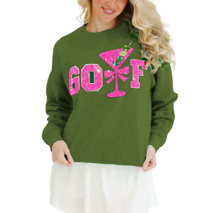 Pull à capuche pour femme à manches longues, col rond, respirant, écologique, avec broderie et patchs de sequins, style décontracté, hiver, nouvelle collection, offre spéciale - Product Image 4