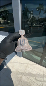 Colgante Hip Hop de Moissanita Redonda Brillante con Baño de Oro de 18k, Moissanita D VVS, Plata 925, Letra Personalizada, Estilo Ice Out - Product Image 6