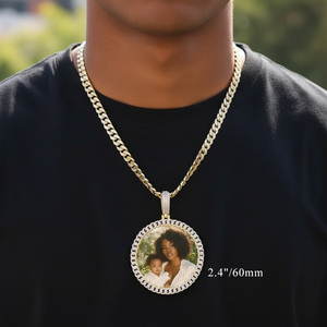 Pendentif personnalisé avec photo, style hip-hop, en argent 925 plaqué or, avec diamant moissanite de qualité VVS - Product Image 5