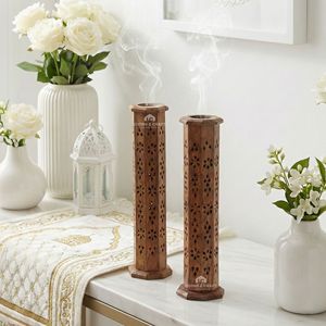 Porte-encens en bois artisanal pour le Ramadan et les cadeaux de l'Aïd, brûleur Mabkhara élégant, support à encens tendance pour Oud et Bakhoor - Product Image 3