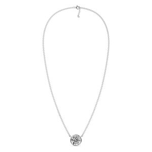 Collier pendentif solitaire ovale serti de pierres - Product Image 4