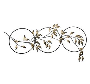 Modern Iron Foliage Wall Art Circular Design <b>Black</b> <b>Frame</b> Handmade Metal Decor for Home Decoration <b>Large</b> 33-40 Inch - Product Image 2