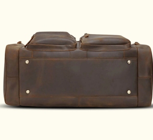 Genuine Leather <b>Weekender</b> Duffle <b>Bag</b> With Multiple Pockets Zipper Closure Unisex Travel Organizer 56–75L Capacity - Product Image 2