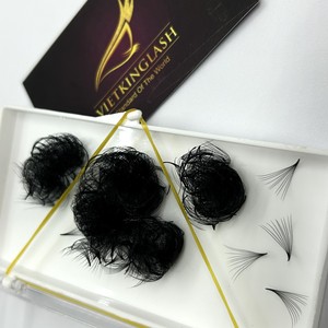 ขนตาปลอมแบบแฮนด์เมด ทำจากเส้นใยสังเคราะห์ PBT คุณภาพสูง ปลายแหลม สีดำด้าน ขนาด 0.03-0.05 มม.  แบบงอน CC/DD/M/LD  ความยาวพิเศษ - Product Image 5