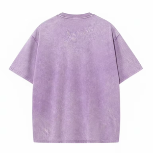 T-shirt délavé à l'acide pour homme, en coton, col rond, manches courtes, style vintage, streetwear décontracté, logo personnalisé, coupe oversize, vente en gros OEM - Product Image 2