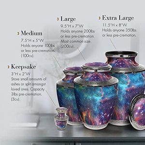Traditional Artistic Aluminum <b>Keepsake</b> Funeral Urn <b>Memorial</b> Ash Container Crafted With Stylish Surface And Secure Closure - Product Image 3