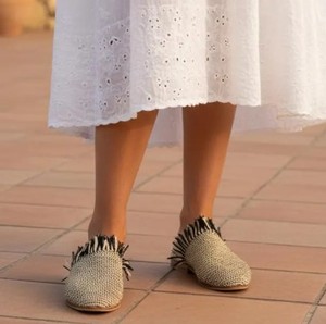 Handmade <b>Raffia</b> Slippers, Moroccan Summer <b>Sandals</b> - Product Image 2