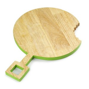Round Wood Chopping <b>Board</b> With Handle Natural Finish Kitchen Cutting Block - Product Image 5