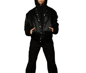 Chaqueta Varsity Extra Grande de Seda para Mujer, Chaqueta Bomber de Satén Premium, Chaqueta Letterman, Ropa Urbana Personalizada de Marca Privada - Product Image 4