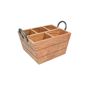 Handcrafted Wooden Serving Organizer <b>Caddy</b> with Refined Design for Hospitality Use - Product Image 4