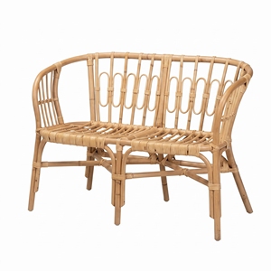 Sofá de Ratán Monaco Mandola, Muebles de Exterior, Núcleo de Ratán Premium, Tejido a Mano, Bancos de Dos Plazas, Estilo Resort, Salón de Patio - Product Image 1
