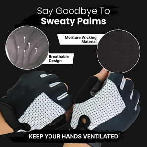 <b>Half</b> Finger Cycling Gloves for Gym and Outdoor Sports Padded Anti <b>Slip</b> Palm Breathable Back Cycling Gloves for Men - Product Image 2