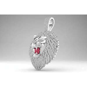 Colgante de Cabeza de León Iced Out con Moissanita, Estilo Hip Hop, Oro 10K 14K, Plata, Joyería de Lujo con Diseño Animal y Efecto Bling, Pieza de Joyería Destacada - Product Image 3