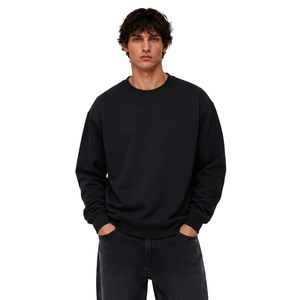 Custom Men's Sweatshirt Brushed Fleece Crew Neck Pullover With Oversized Fit Puff Print Graphic And Washed Fabric Finish - Product Image 2