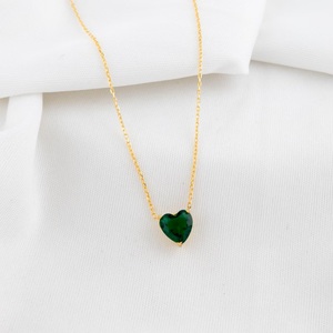 Collar de Plata 925 con Citrino, Rubí y Topacio Azul, con Colgante en Forma de Corazón, Piedra de Nacimiento de Mayo, Joyería de Lujo con Forma de Flor para Mujer, Regalo - Product Image 1