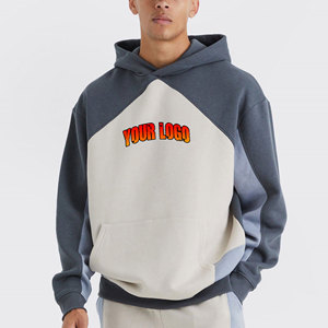 Sweat-shirt à capuche sur mesure pour homme, panneaux coupés et cousus, blanc et gris, sweats à capuche personnalisés pour hommes 2027 - Product Image 1