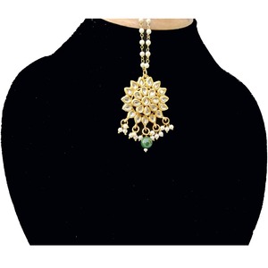 Ethnic Style Zinc Alloy Hair <b>Clip</b> With White Pearls Pink Beads Handmade For Wedding Bridal Occasions - Product Image 3
