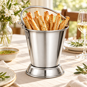 Edelstahl Balti Eimer Servierschale Gehämmerte Trinkschale mit Griff für Restaurant und Küche - Product Image 5