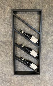 Modern <b>Wall</b> Mounted Metal <b>Wine</b> <b>Rack</b> Storage Shelf Industrial Style <b>Wine</b> Bottle Holder for Home Bar Decor - Product Image 2