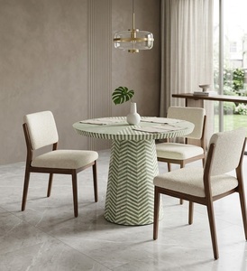 Bone Inlay Round Coffee <b>Table</b> Modern Living Room <b>Side</b> <b>Table</b> Mother of Pearl Accent <b>Table</b> India Furniture - Product Image 3