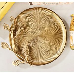 Antique Luxury Fruits <b>Tray</b> Decorative Round <b>Trays</b> & Dish <b>Table</b> Decoration Accessories Metal Serving <b>Trays</b> Wedding Decor Latest - Product Image 5