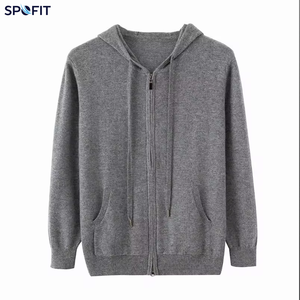 Cardigan zippé décontracté pour homme en cachemire 100% pur, tricot épais, avec manches tombantes, style mode et élégance pour l'hiver - Product Image 3